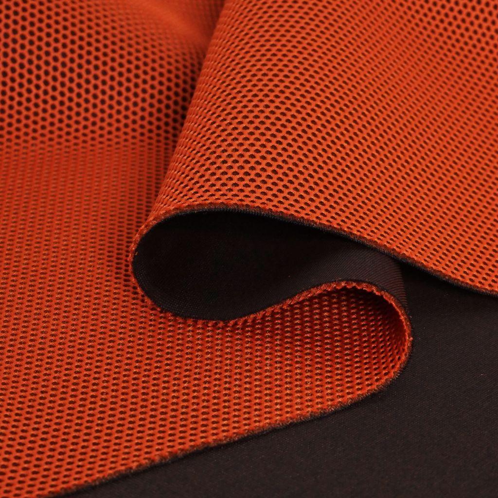 Preview: 3D-Stoff mit Netzoptik rostorange